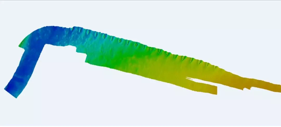 Colour-coded three-dimensional terrain model from the Bangkok harbour-basin survey
