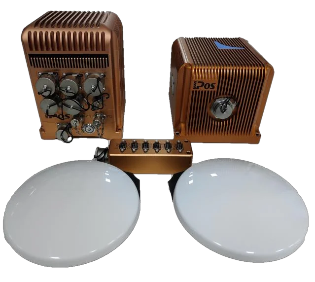 iPos MS11 system with a deck unit, IMU and two GNSS antennas